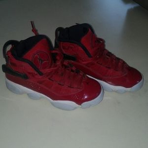 Red and black Air Jordans
